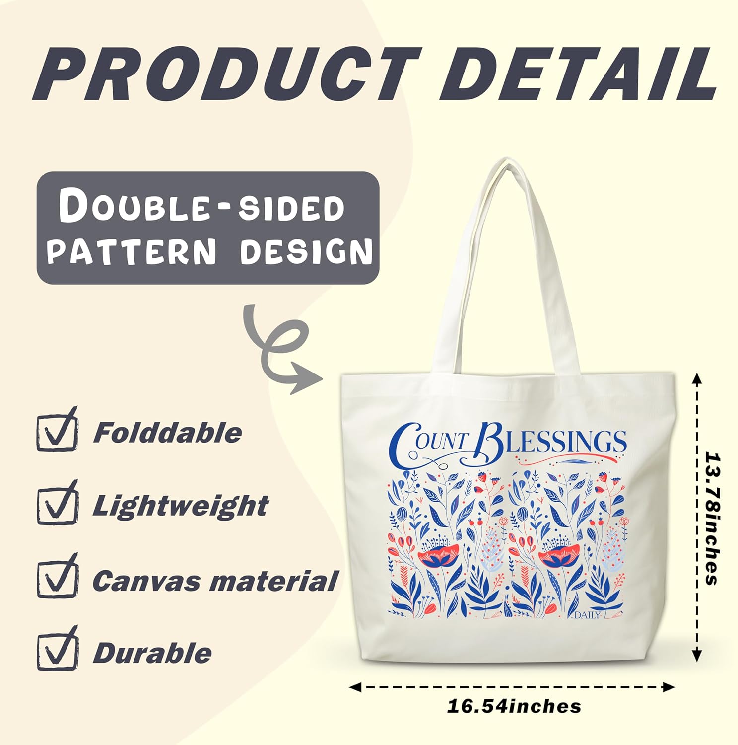 Women Bible Canvas Tote Bag, Religious Christian Inspirational Gifts, Reusable Boho Shopping Tote, Aesthetic Shoulder Bag, Thanksgiving Christmas Gifts For Friends Colleagues -A14 - Image 4