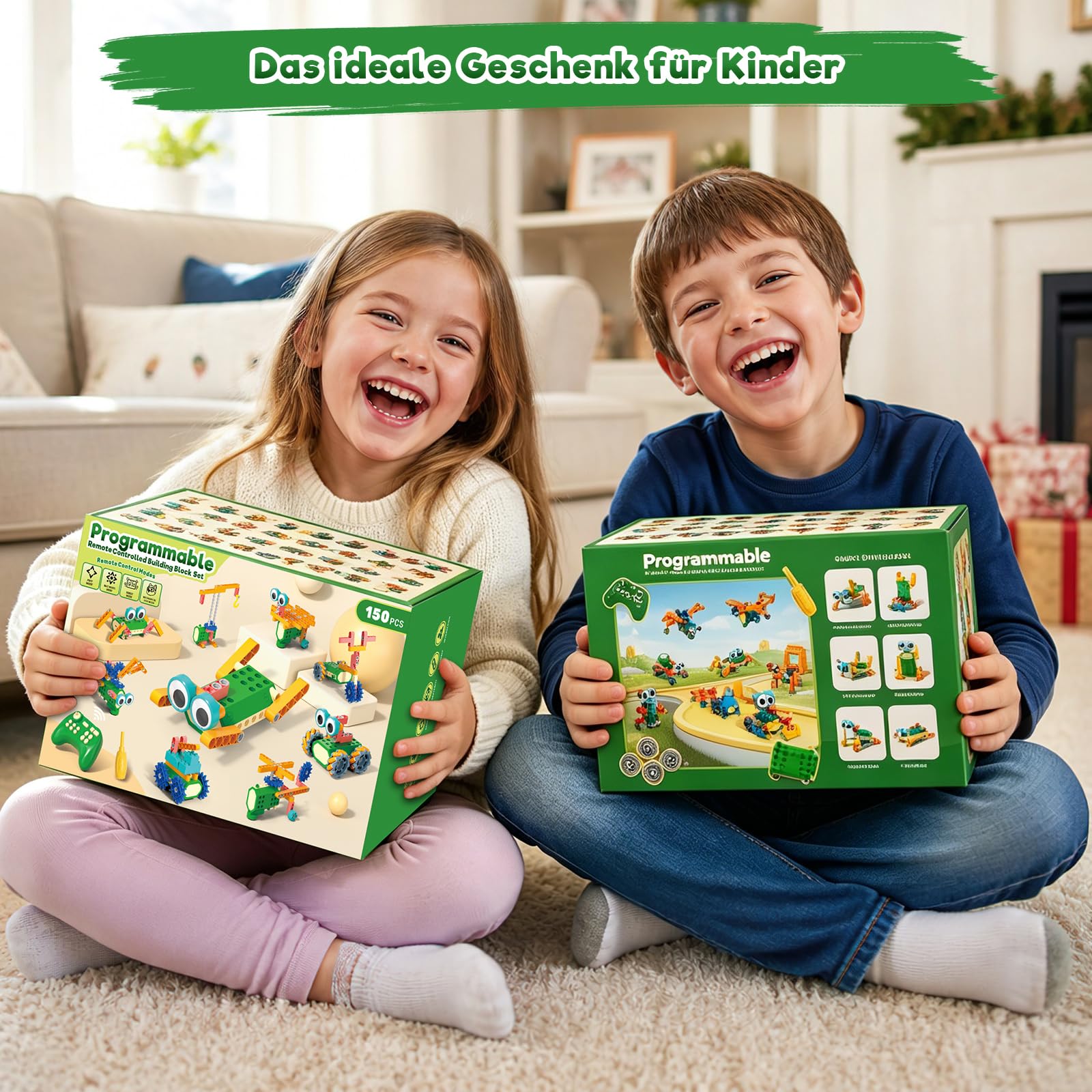Technic Roboter Bauspielzeug Bausatz ab 6+, 33+ IN 1 RC Roboter und Auto | 150PCS, STEM Ferngesteuert Robot Bausatz Kinder, RC Programmierbar Spielzeug Geschenk ab 6 7 8 9 10 11 12 Jahre Jungen