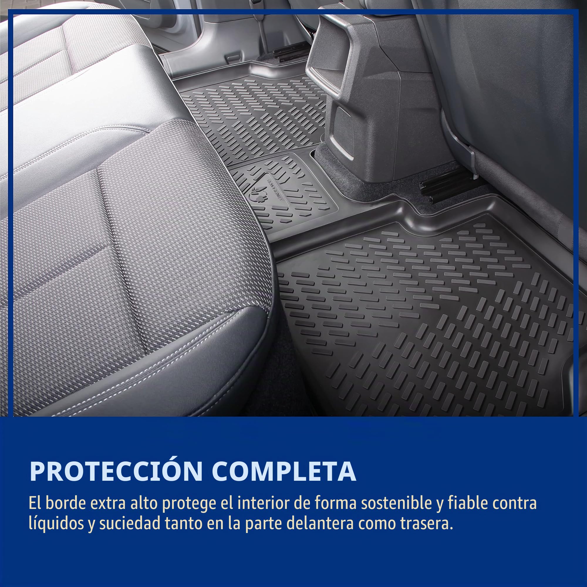 ELMASLINE Juego de Alfombrillas de Goma 3D para Peugeot 2008 2 (2019-2025), No Encaja en Eléctrico ni en Híbrido., Accesorios para Alfombrillas