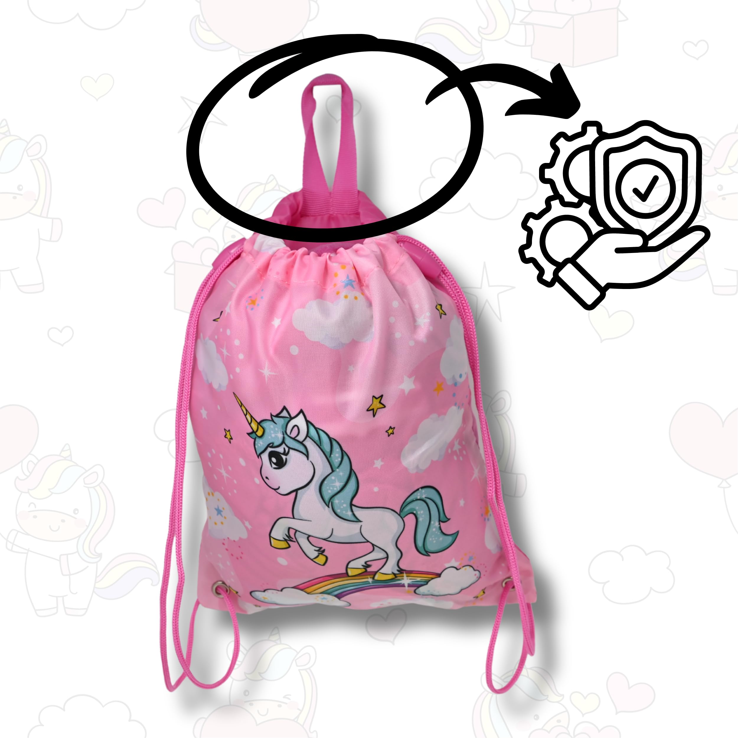 Ensemble sac à dos licorne pour fille - Boîte à déjeuner, gourde et sac de gym - Ensemble 3 pièces