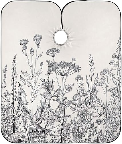 Miniatura 1 de RPLIFE Delantal de maquillaje marrón negro con estampado de vaca, capa ajustable de salón de belleza, 64.9 x 55.1 pulgadas