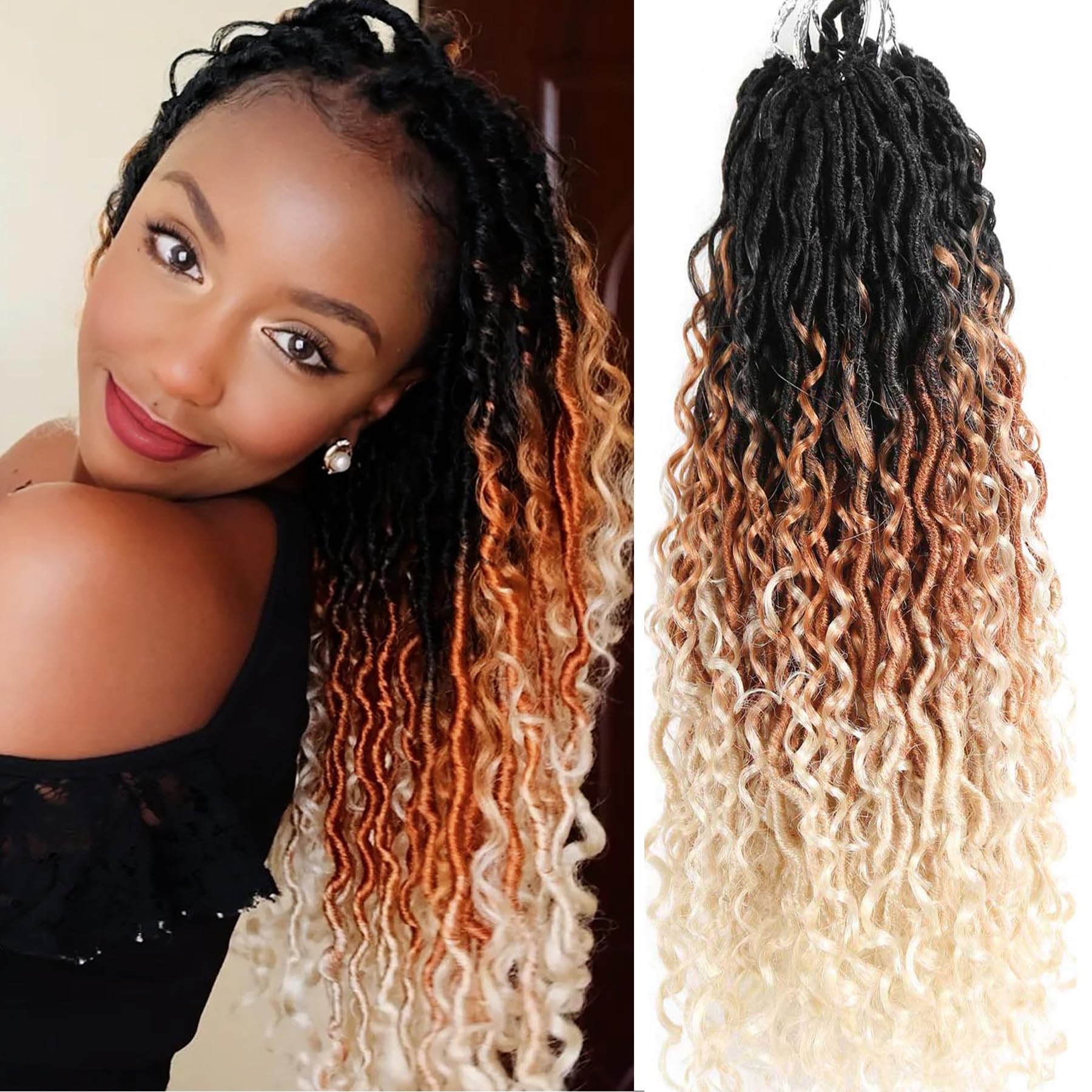 Long THICK BLONDE brown ombre crochet dread Textured Dreads As Natural for Sale, Buy Crochet Dreadlocks main image 4