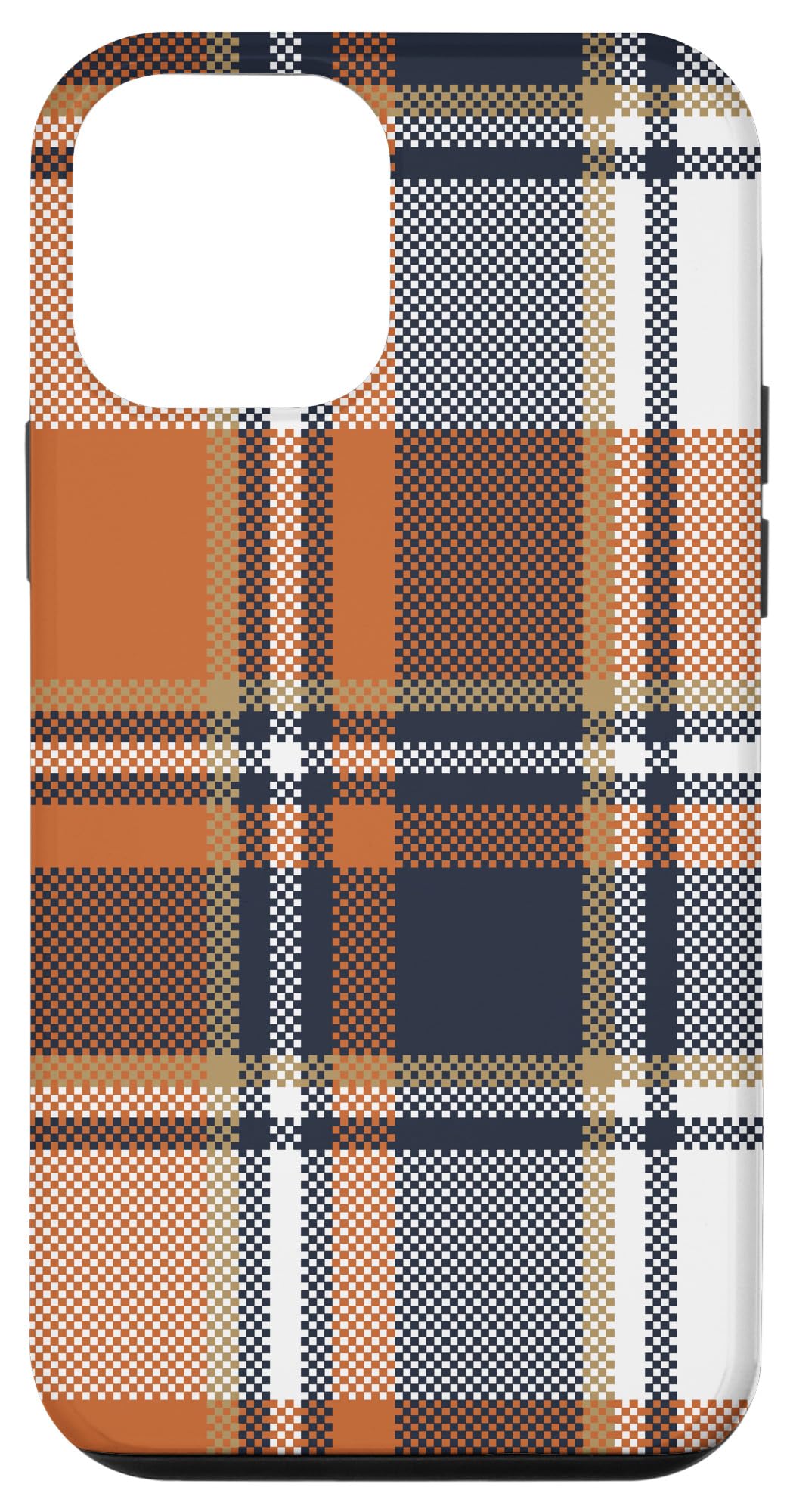 iPhone 12 mini Navy Black and Orange Plaid Halloween Fall Autumn Pumpkins Case