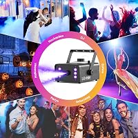 UKing 1500W Ködgép 6 RGB LED Fénnyel, Távirányítós Füstgép 1L Tartállyal Esküvő Buli Színház Halloween Rendezvényekhez 6