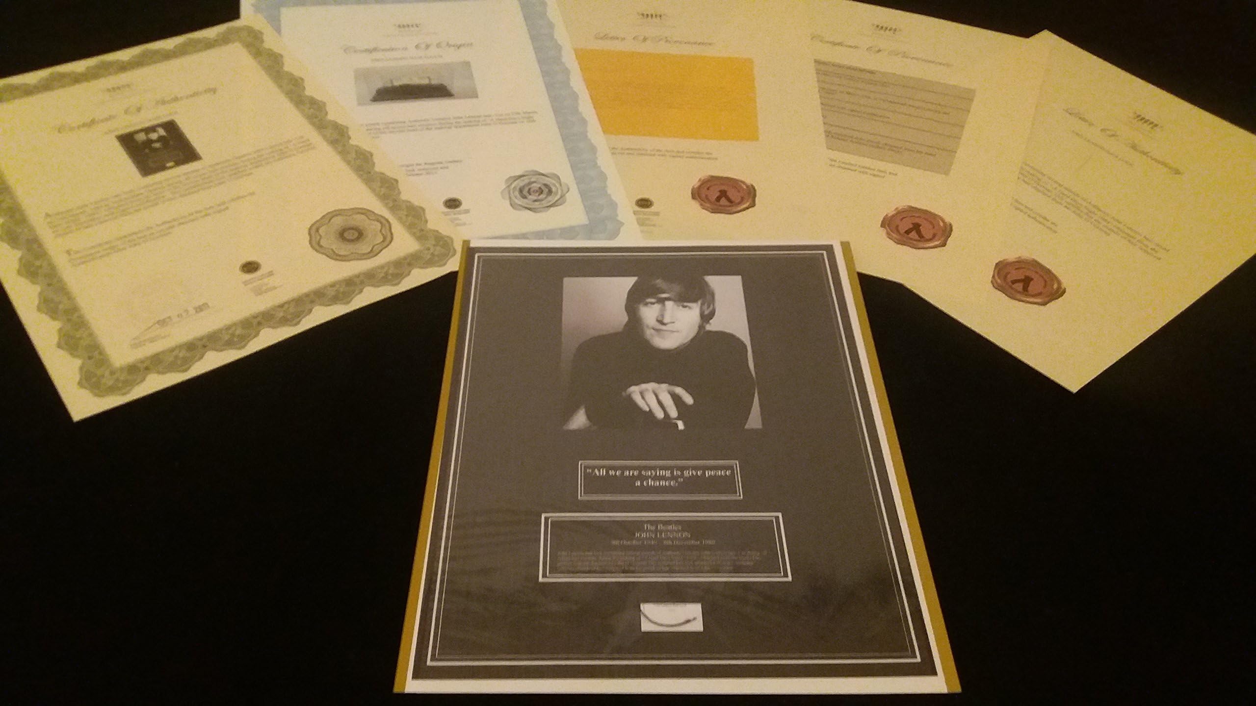 John Lennon Hair Lock Display