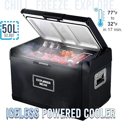 Miniatura 2 de Explorer Bear Refrigerador de 12 voltios 12 V refrigerador de coche 1224 V CC 110-240 V CA congelador portátil compresor enfriador 0-50 3 años de