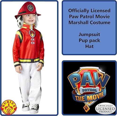 Miniatura 3 de Rubie's Disfraz infantil de Paw Patrol The Movie Marshall, como se muestra, niño pequeño, Como se muestra