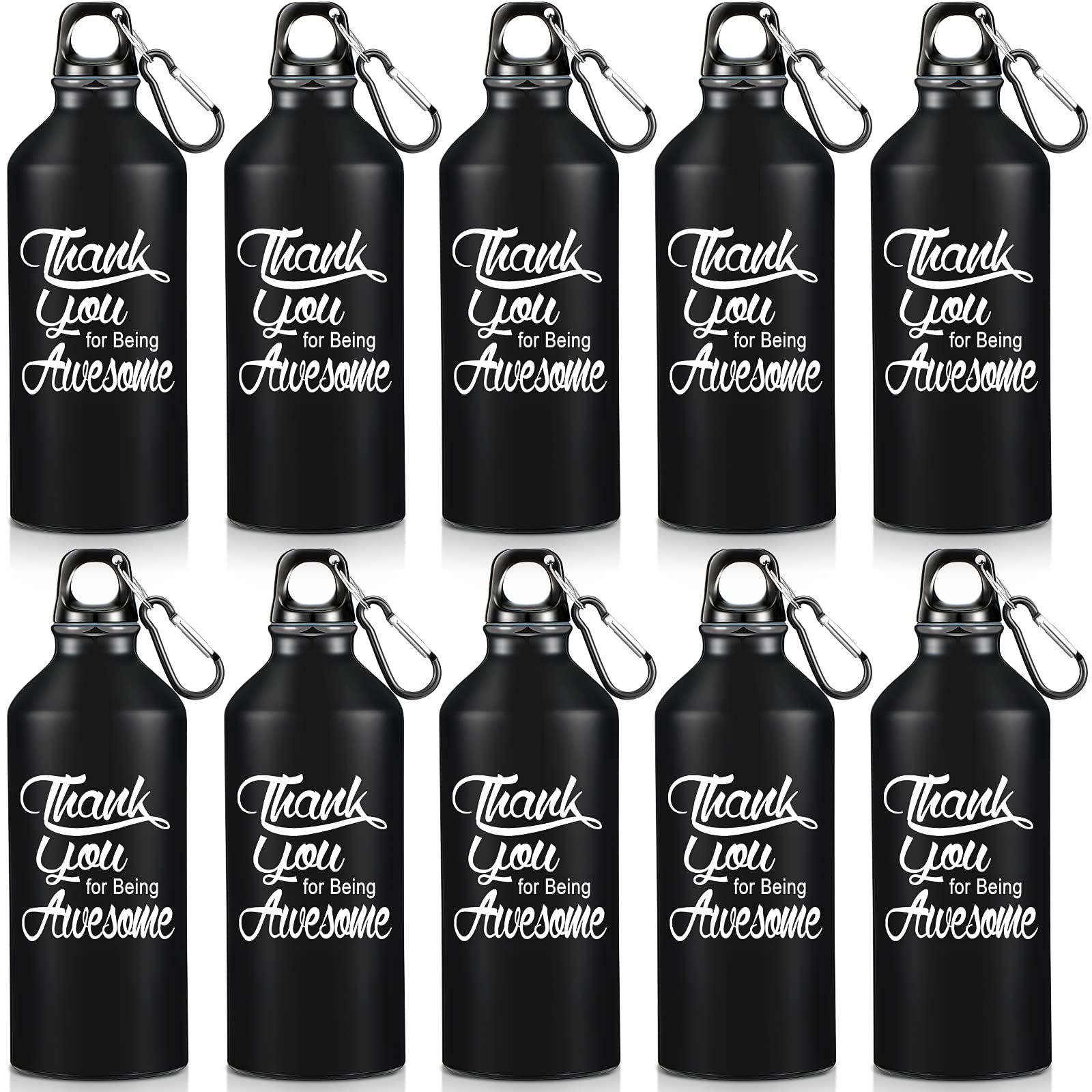 Sieral 10 Pcs Employee Appreciation Gifts Thank You for Being Awesome Water Bottle 20 oz Aluminum Water Bottle Lightweight Sport Tumbler with Twist
