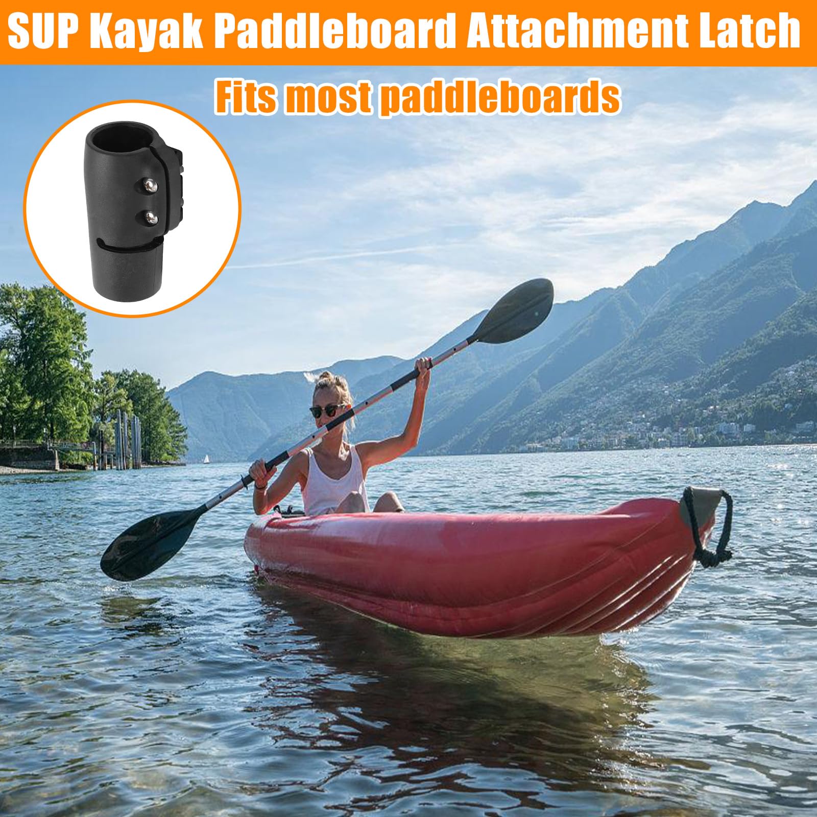Morsetto Pagaia SUP a Sgancio Rapido, 2 Clip PVC, Rilascio Rapido con Serratura da Surf