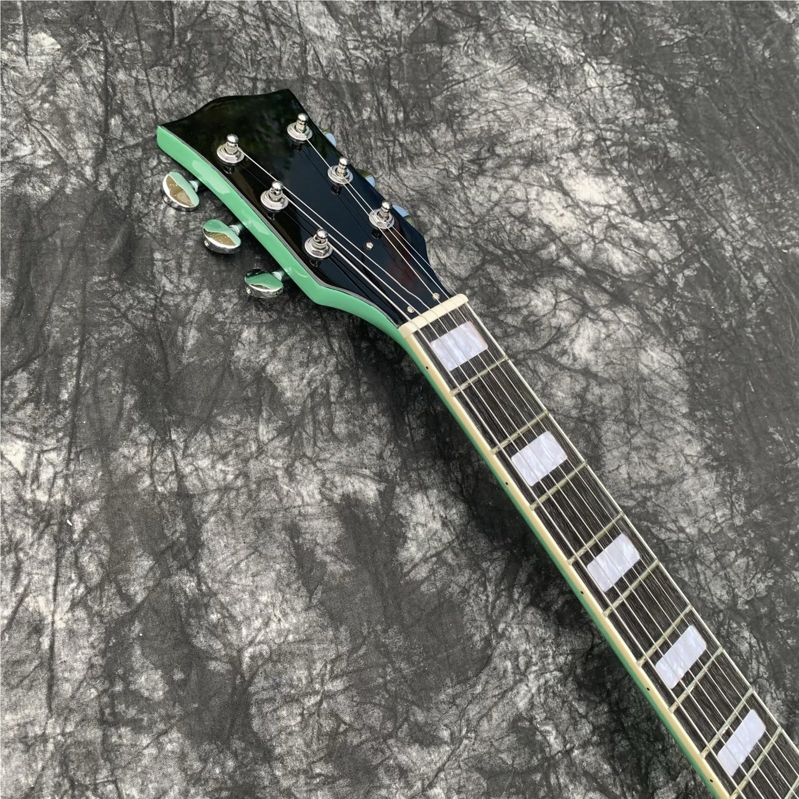 Chitarra Elettrica Per Pratica Set Chitarra Elettrica Jazz Semi Cava Verde Originale Con Fori A F Fatti A Mano
