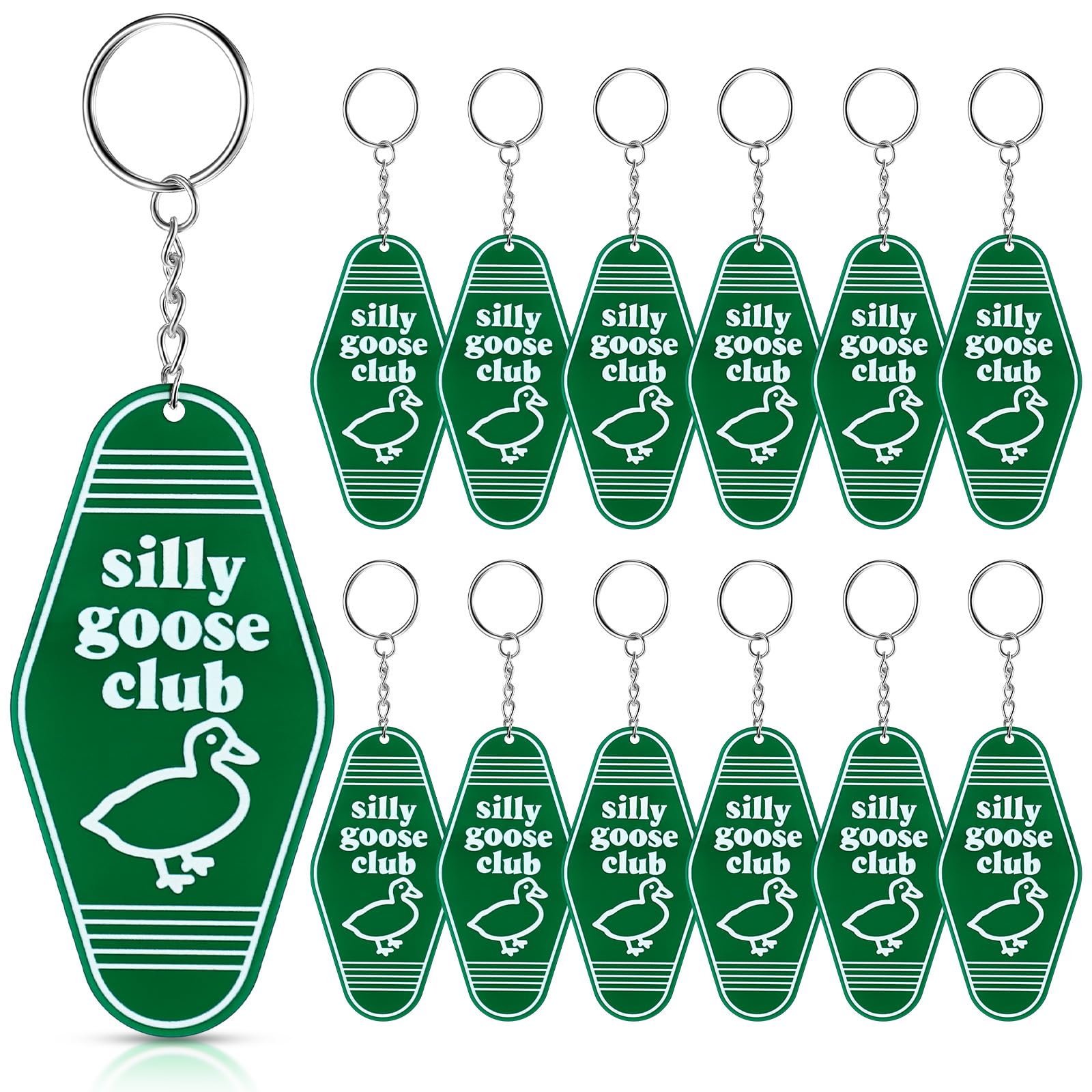 Ecation Silly Goose Llavero lindo y divertido llavero a granel, regalos de broma de ganso tonto, regalo vintage de hotel para hombres y mujeres mochila