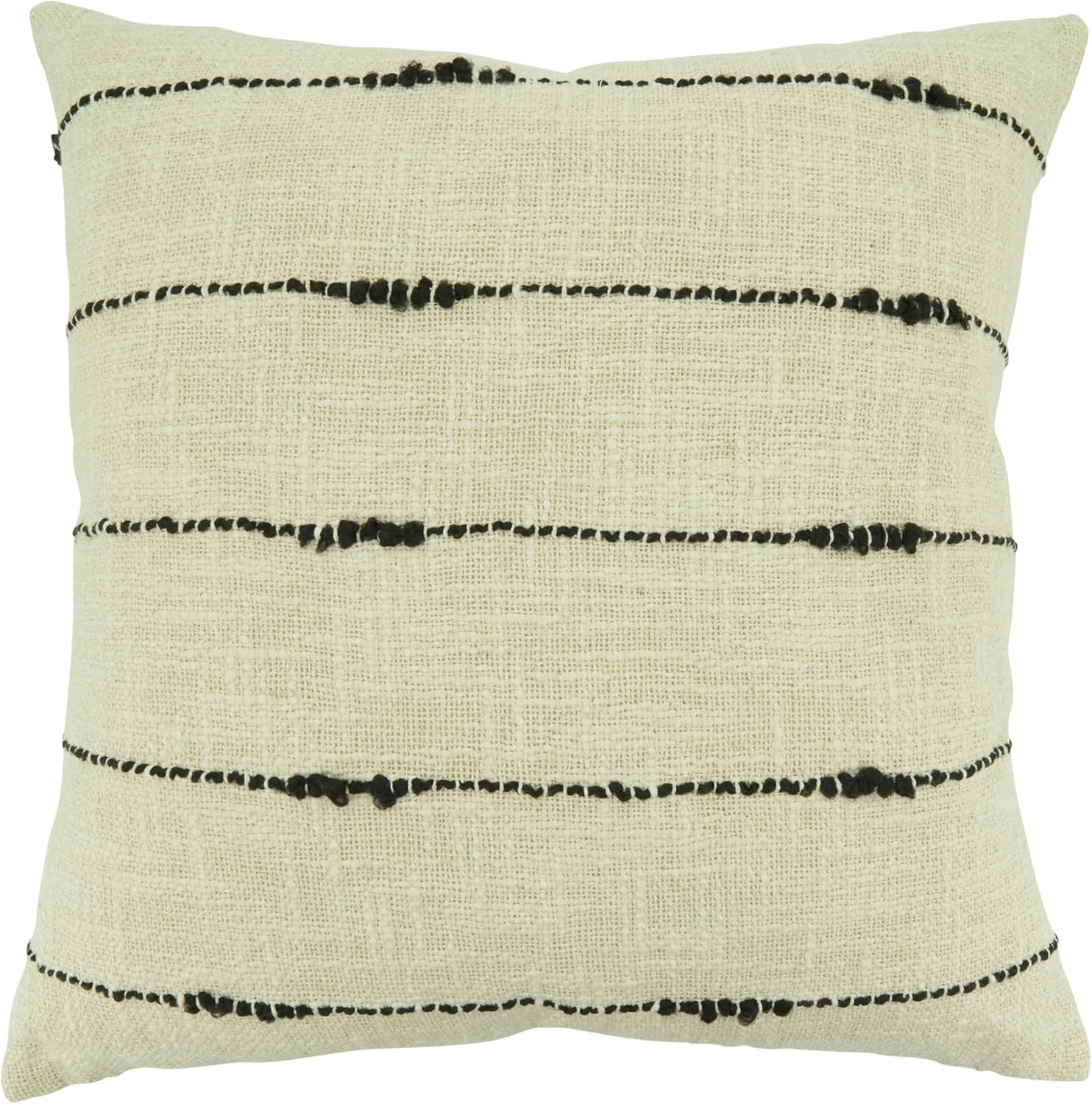 SARO LIFESTYLE Chic Stripe Woven Throw Pillow Cover, Natural, 20"