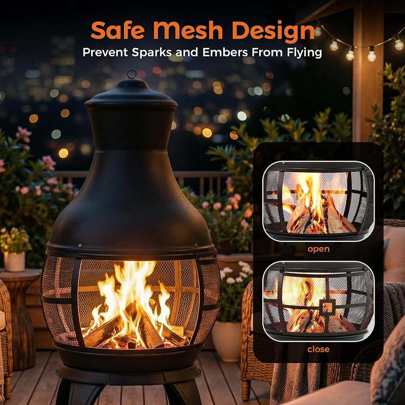 BALI OUTDOORS Chiminea Outdoor Fireplace image 5