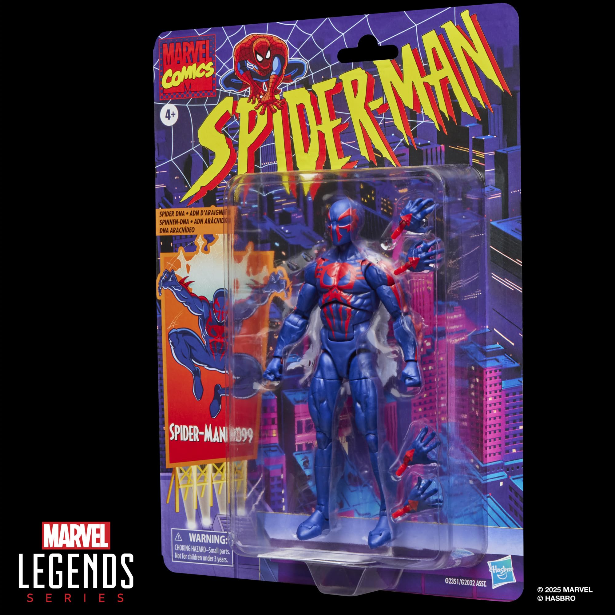 Spider-Man 2099 z serii Marvel Legends, 15-centymetrowa figurka kolekcjonerska z komiksów z kartą retro