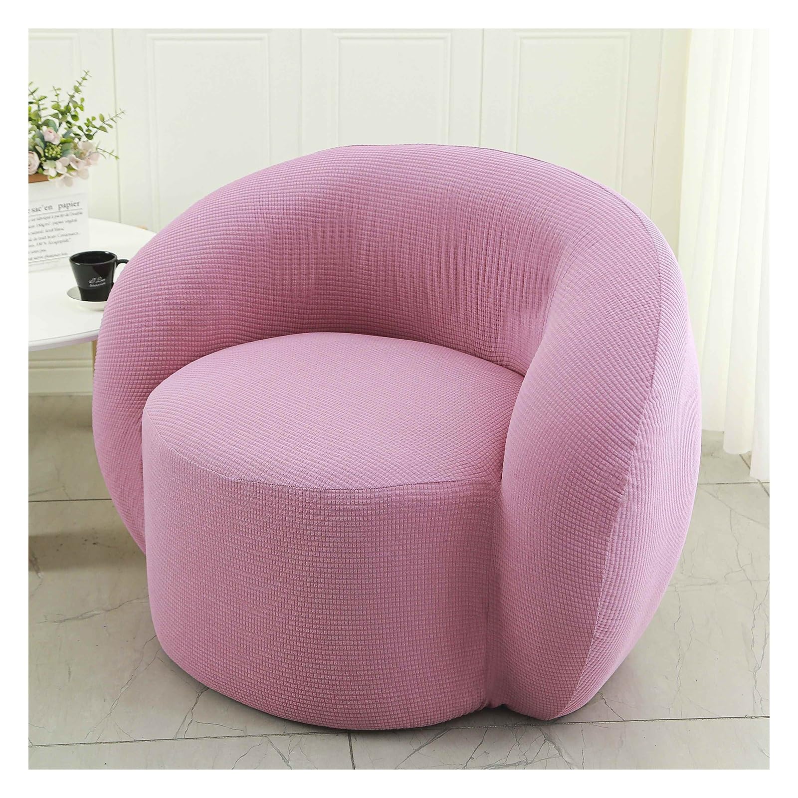 Miecoae Stretch Armchair Slipcovers Armchair Cover for Sofa Swivel Barrel Chair Cover, Swivel Accent Chair Slipcover Barrel Armchairs Sofa Cover Club Chair Couch Cover(S5,Single person)