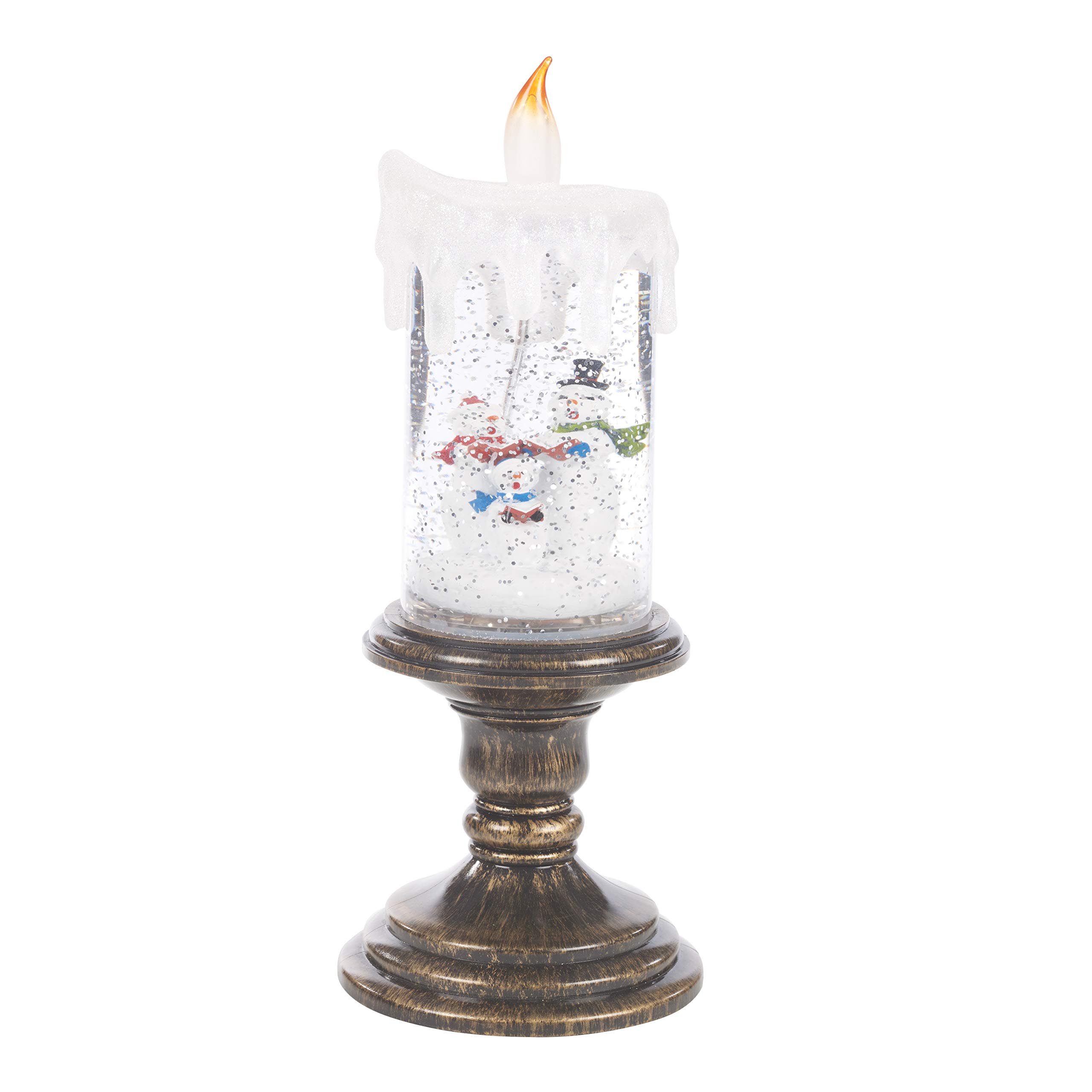 The Christmas Workshop Flicker Candle, Copper Base with Warm White LED, 26cm High x 10cm Diameter