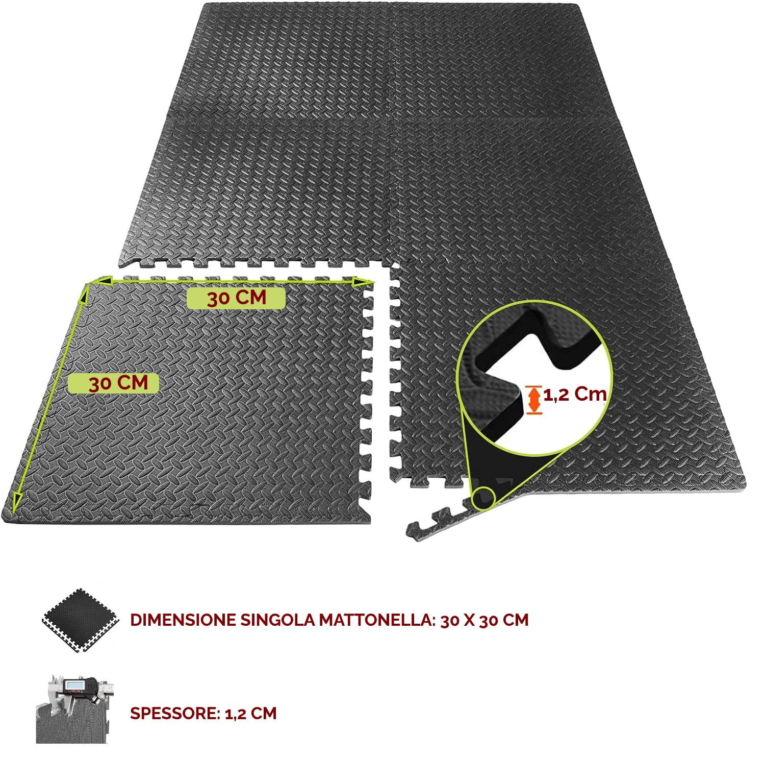 Tappeto Da Fitness Set Tatami 9 Pezzi A Incastro Per Pavimenti - Foto 2