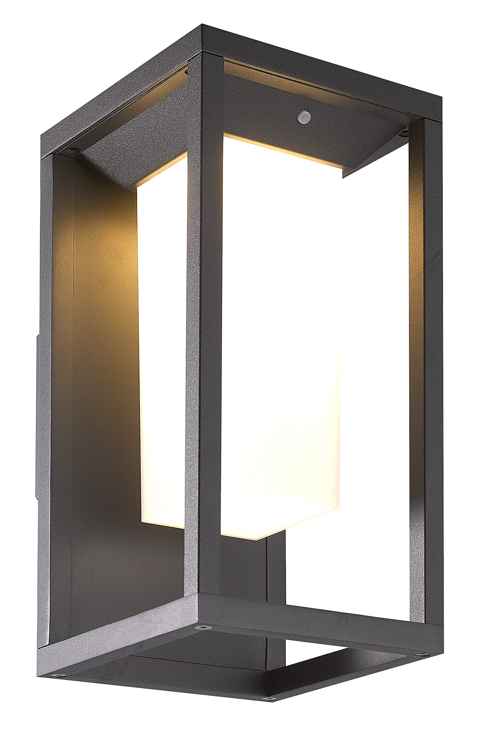 Mantra Iluminación. Modello MERIBEL. Applique da esterno con pannello solare e sensore di movimento realizzato in alluminio finitura in colore grafite