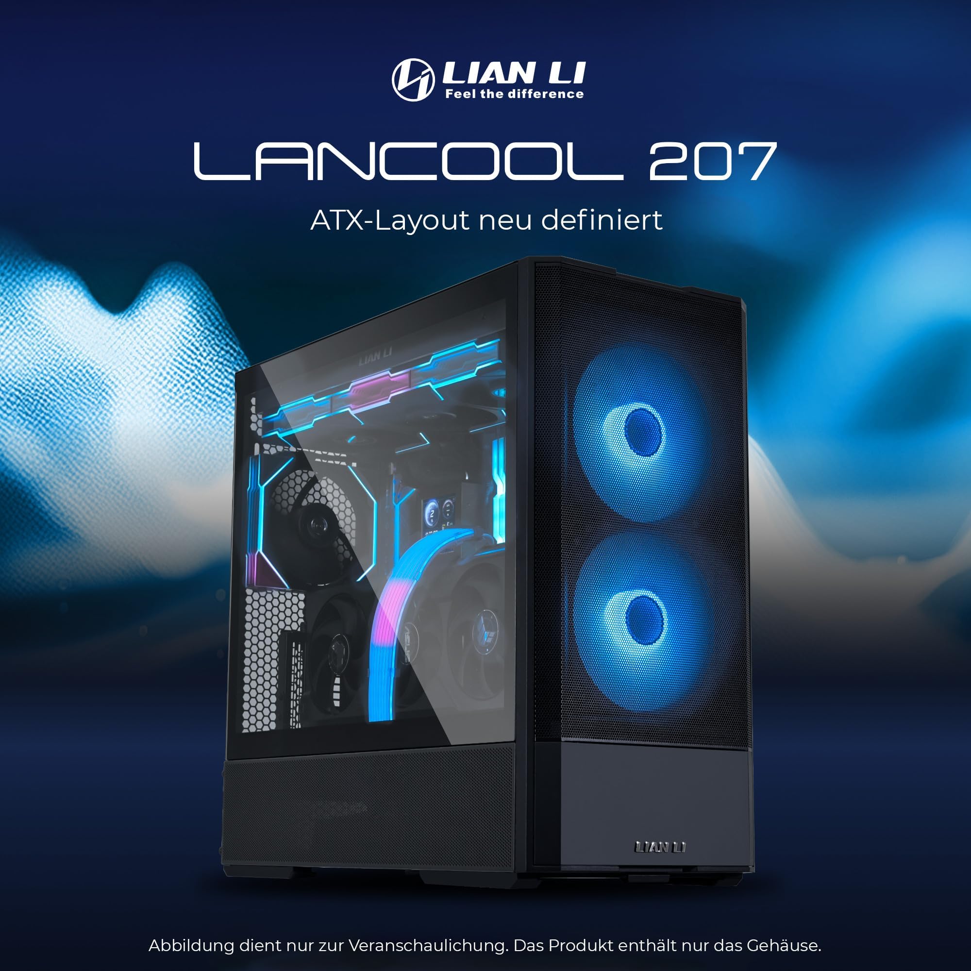 Lian Li Lancool 207 Black Cabinet with 4 Fans