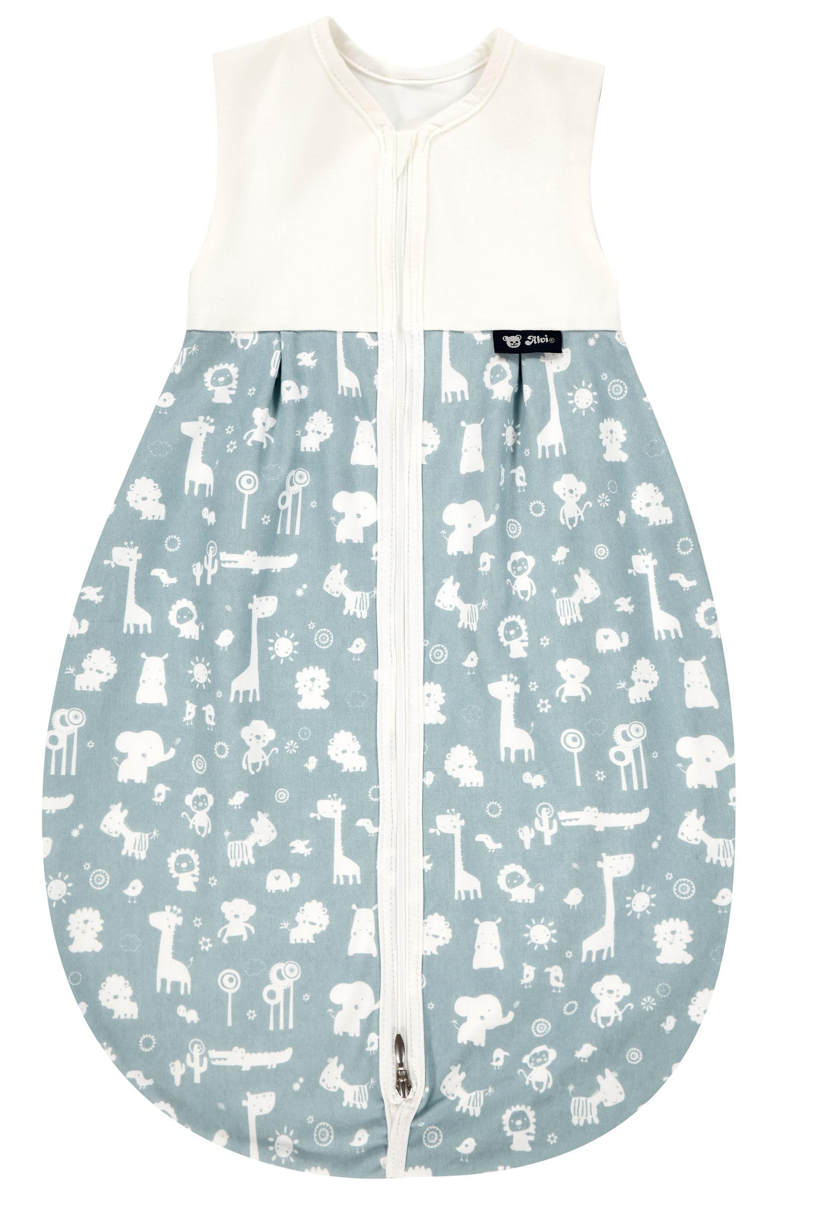 Alvi Schlafsack Baby Mäxchen light I leichter Babyschlafsack ärmellos I Sommerschlafsack Baby, Jungen und Mädchen I 100% Baumwolle I Schlafsack Kinder atmungsaktiv und waschbar I TOG 0,5