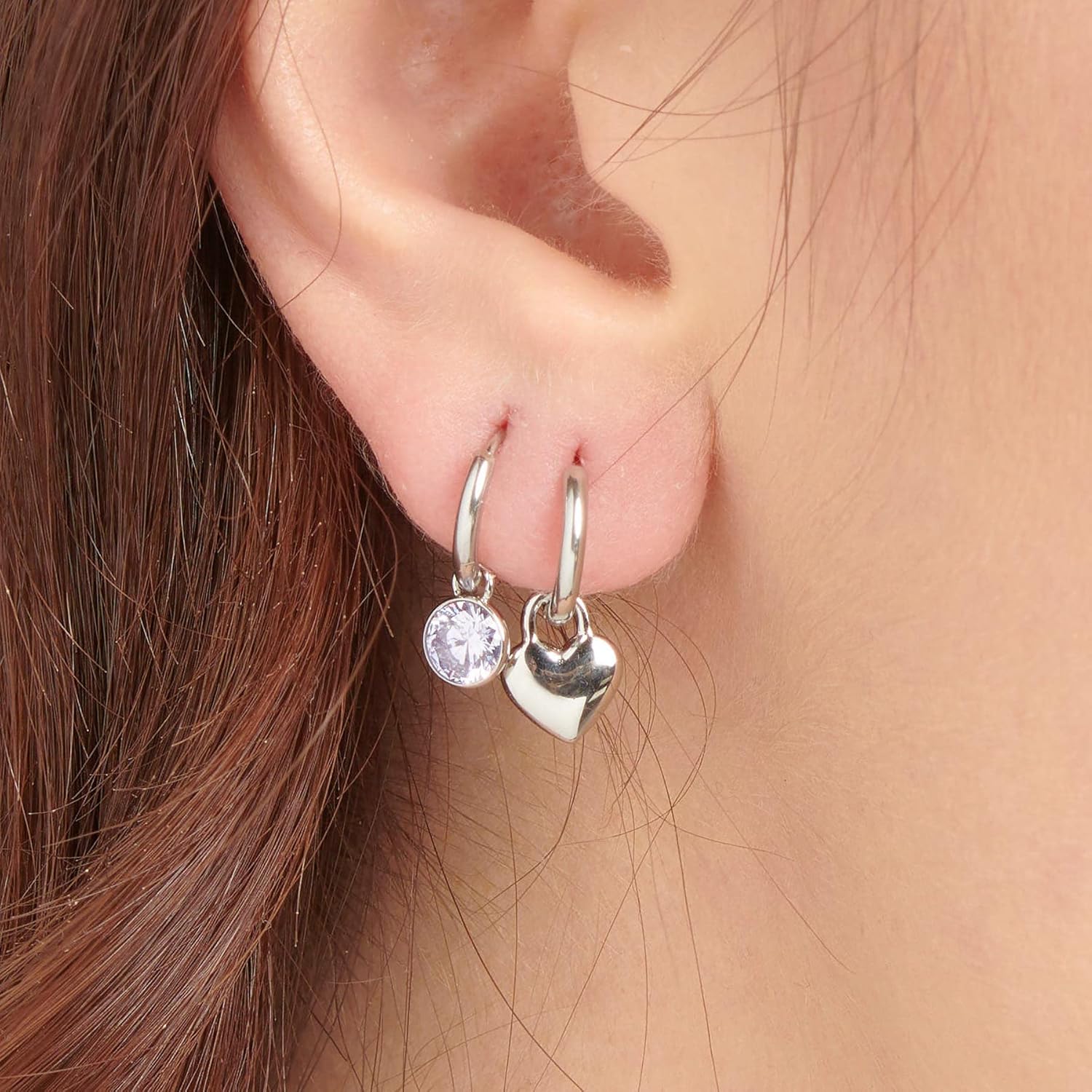 Brosway BHKE131 Women's Single Steel Hoop Earring with Heart Symbol, Single Earring for Women Chakra Collection, 18mm, Stainless Steel Alloy Steel, No Gemstone, 18mm, Alloy Steel, No Gemstone
