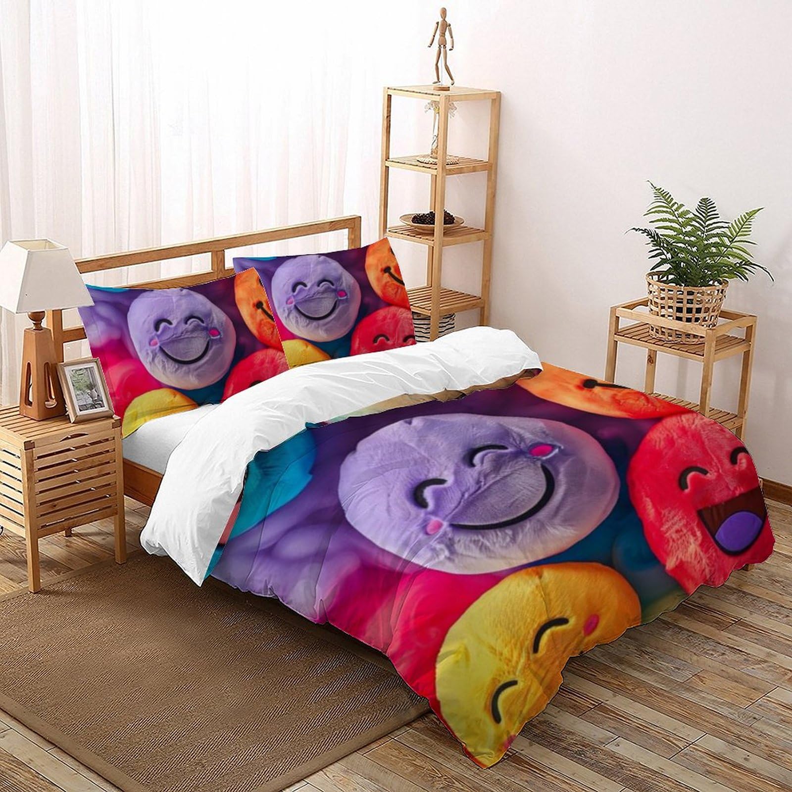 Housse de couette double microfibre colorée 200x200cm avec 2 taies