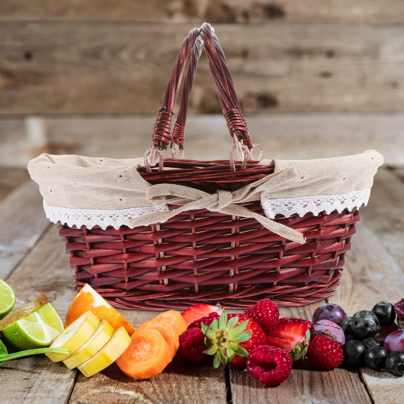 Handgeflochtener Weidenkorb Mit Griff - Naturkorb Für Picknick & Deko