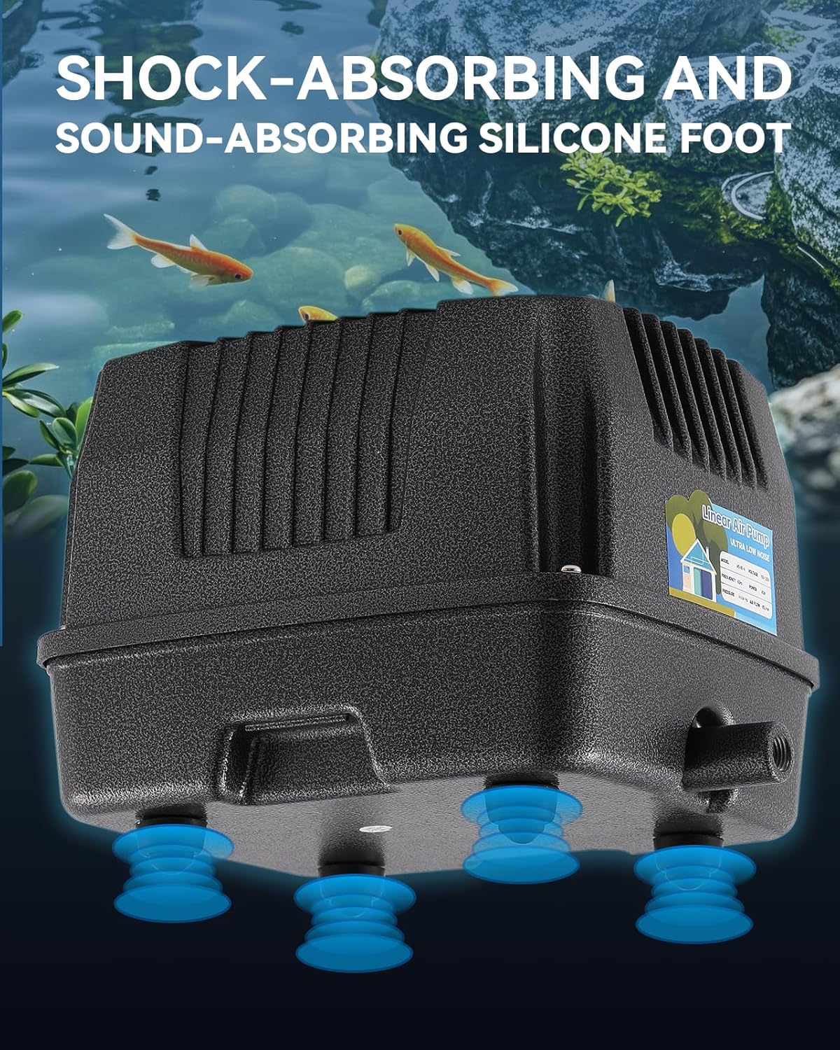 MS-80 Septic Linear Air Pump Pond Aerator Electromagnetic Air Pump for Home Waste Water Treatment, Koi Pond, Fish