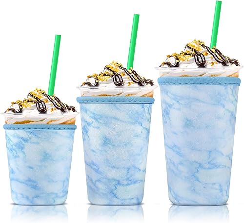 Funda de taza de café helado para tazas de gran tamaño, soporte reutilizable de neopreno para tazas de café helado para bebidas frías calientes,