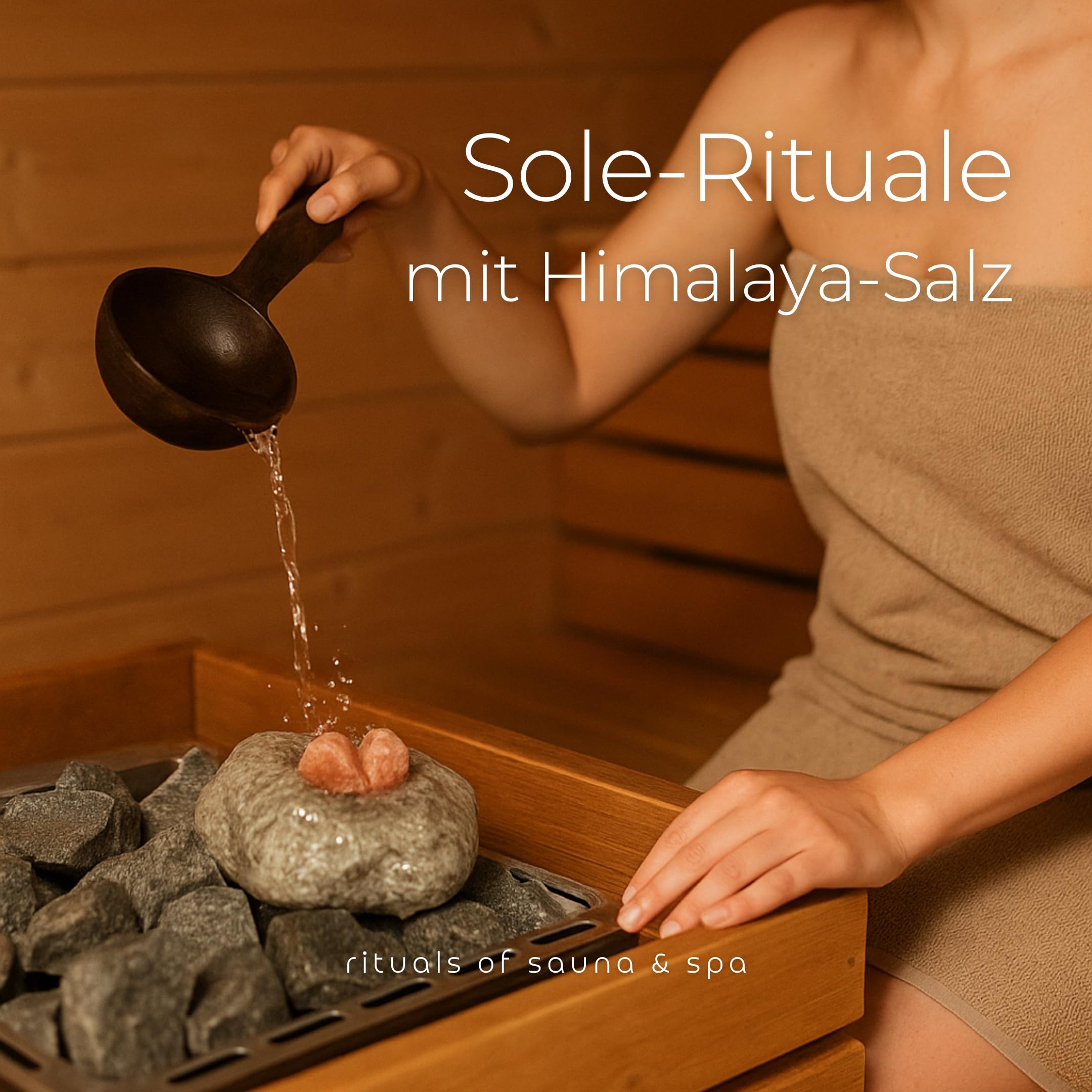 wellow® Saunastein aus Naturstein – handgefertigter Dampfstein mit Aromaschale für Sauna – für langanhaltenden Aufguss mit Mentholkristallen, Salzkristallen & besseres Saunaklima
