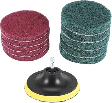 11Pcs Power Scrubber Brush Set Polishing Pad for Drill Powered Brush Tile Scrubber Scouring Pads Cleaning Tool