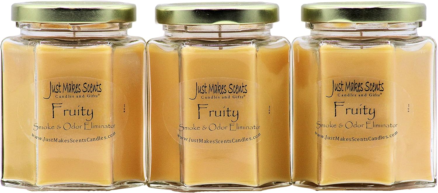 3 Pack Fruit Scented Smoke and Odor Eliminator Candle