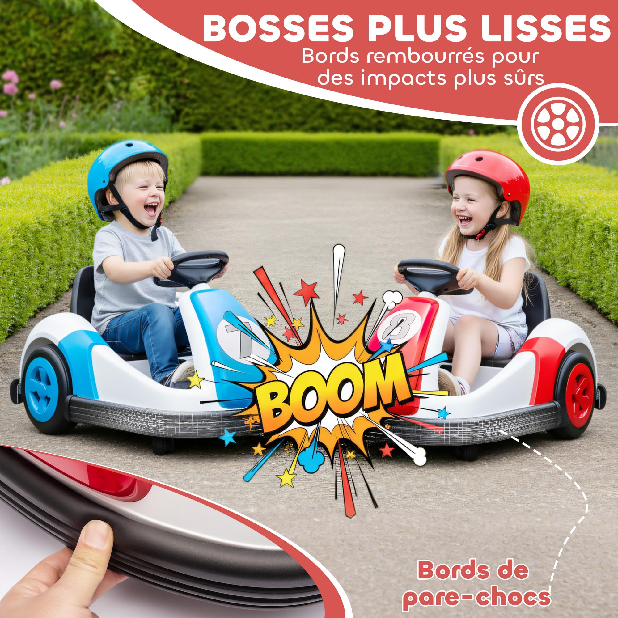 AIYAPLAY Voiture Tamponneuse Électrique Enfant 6V 360° Auto 3 Ans Rouge
