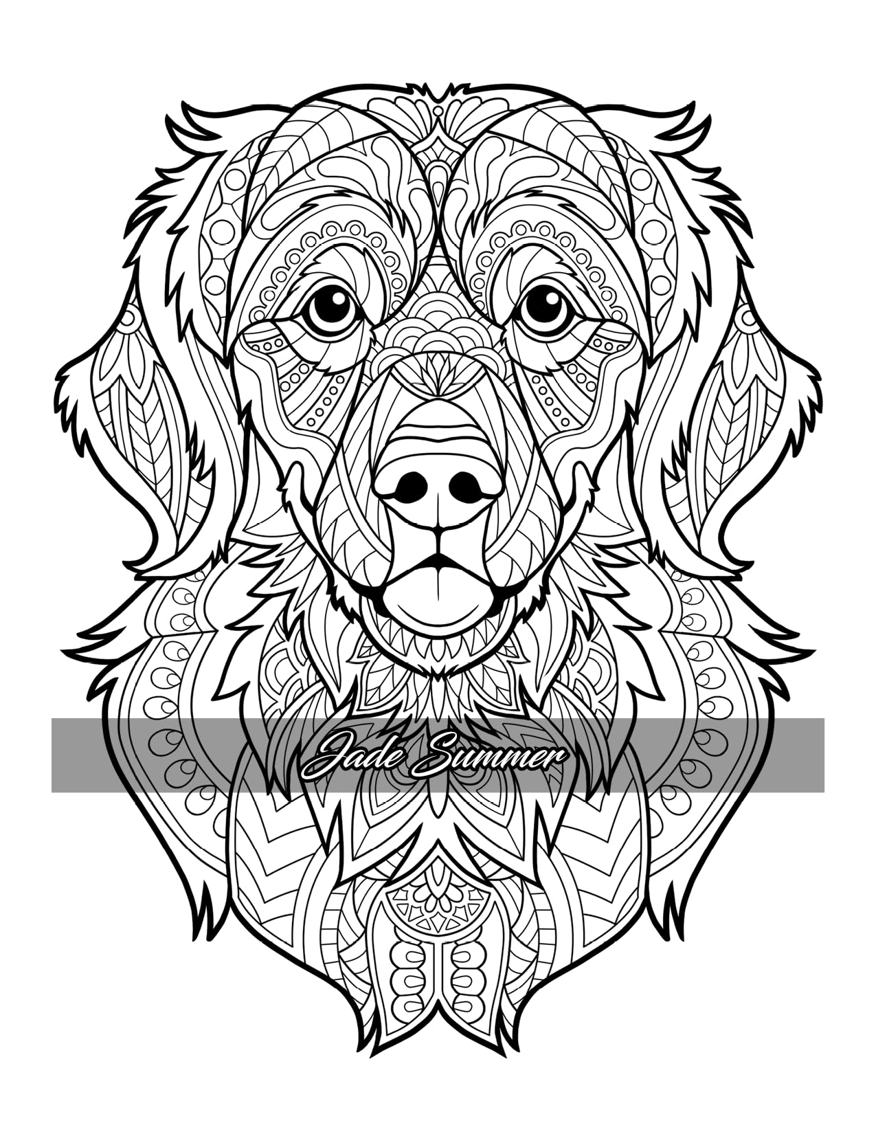 Amazing Dogs Coloring Book: Beautiful Dogs, Adorable Puppies, and Relaxing Designs for Adults and Teens - Image 10