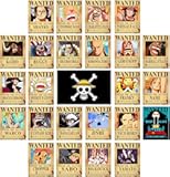 FIDRTH 25PCS Anime &lbrack;OP&rsqb; Wanted Posters 30×21cm&comma; New Bounty Edition&comma; Straw Hat Pirates Crew Nika Luffy 3 Billion&comma; Zoro&comma; Sanji&comma; &lbrack;OP&rsqb; Anime Gifts&lpar;Retro&rpar;
