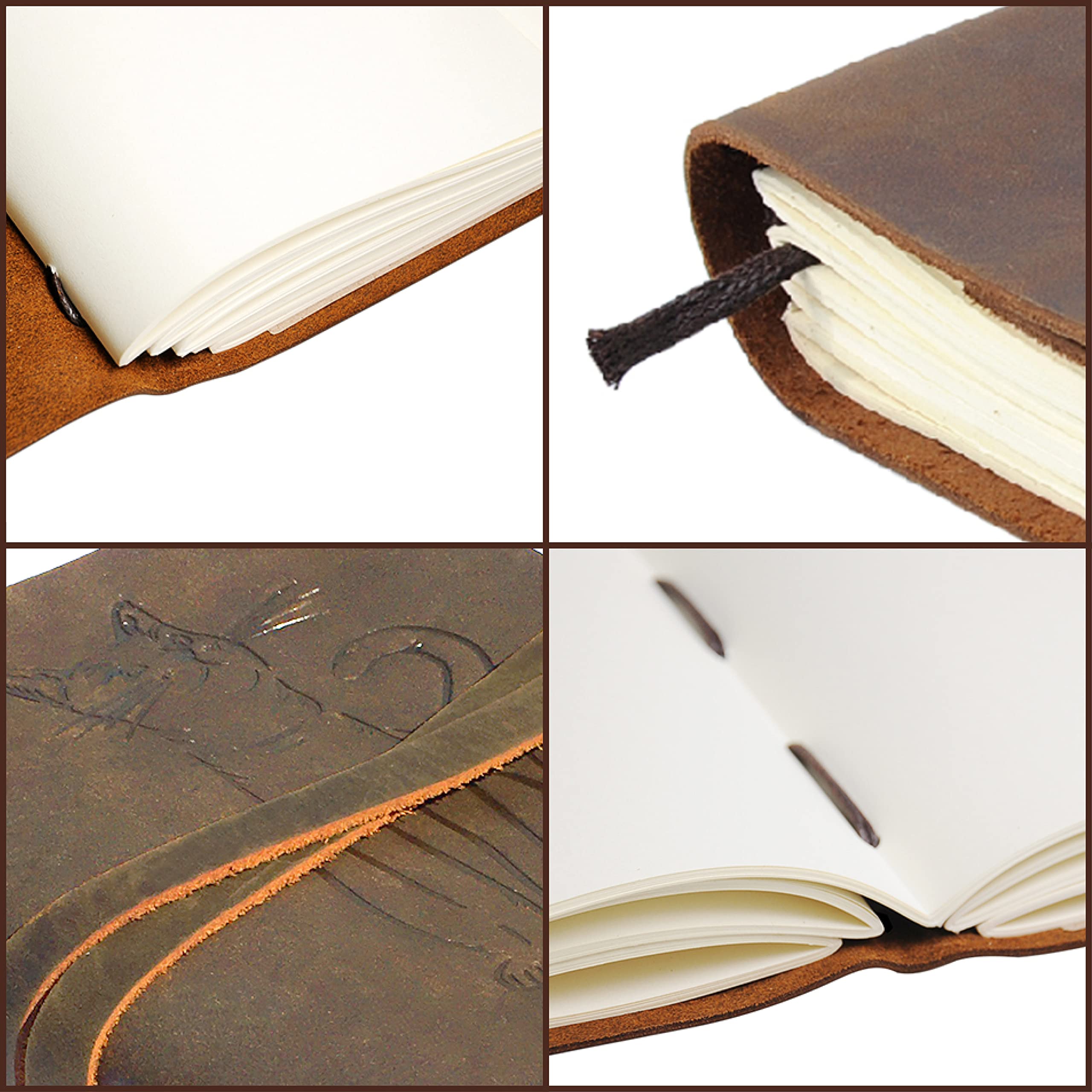 Sovereign-Gear Quaderno Appunti in Pelle Gatti – A5 Diario di Viaggio Taccuino Pelle Donna e Uomo Fatto a Mano – Agenda Pelle con Fogli Bianchi – 21 x 15 cm (8" x 6") – Idee per Regali Originali