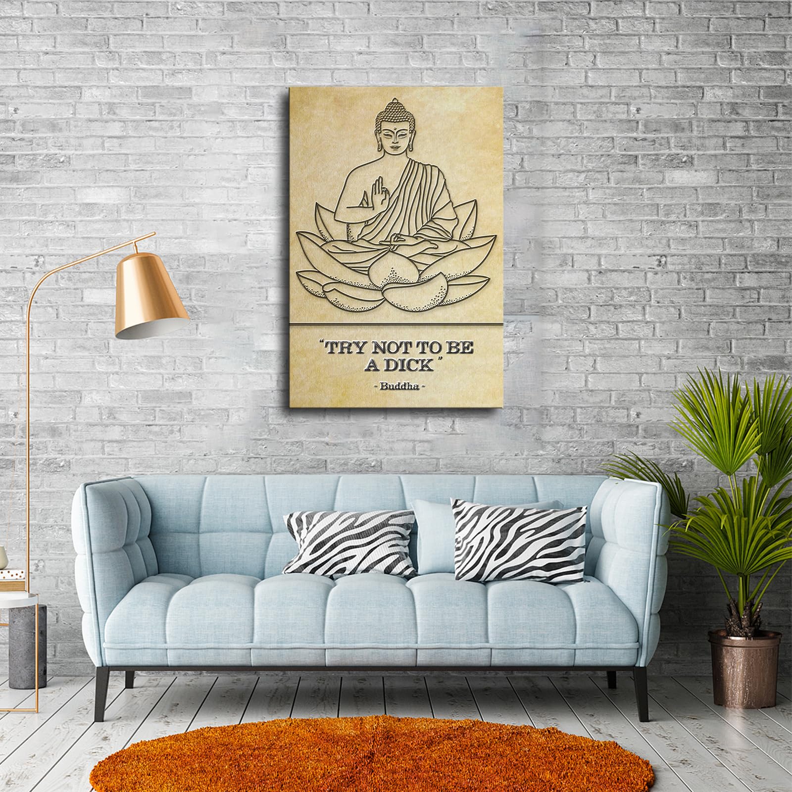 Amazon.com: Try Not To Be A Dick - Funny Buddha Quote Poster Wall