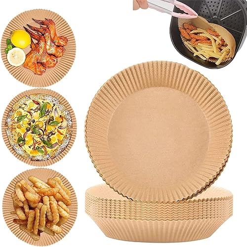 Miniatura 1 de Forro de papel desechable para freidora de aire, papel de pergamino natural de 7.9/6.3 pulgadas, antiadherente, desechable, para freidora de aire,