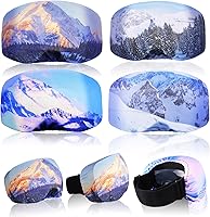 Vista 18 de Civaner 4 Piezas Funda para Gafas de Esquí y Snowboard, Funda para Gafas de Microfibra, Protección Contra Rayones y Polvo para Viajes