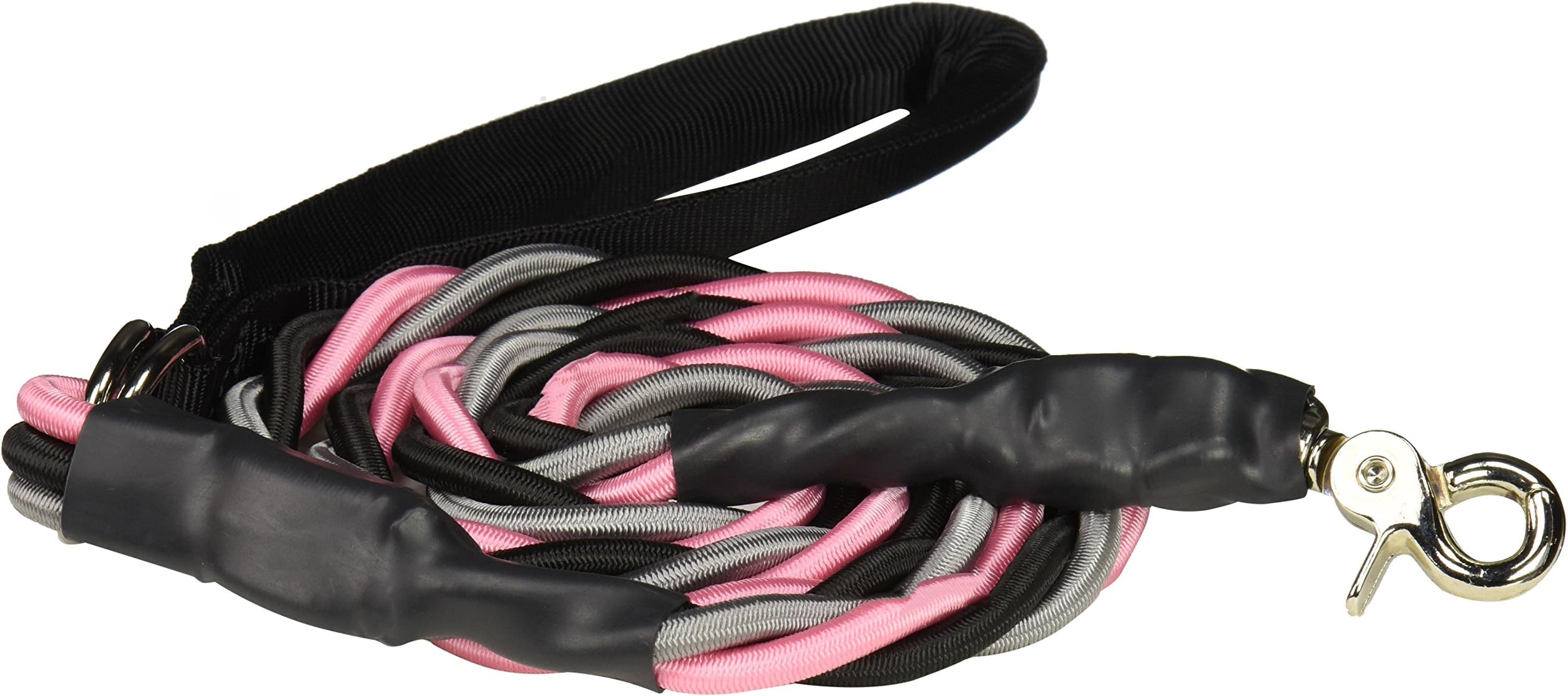 Bungee Pupee 6-Feet Large Leash, Pink/Black/Grey