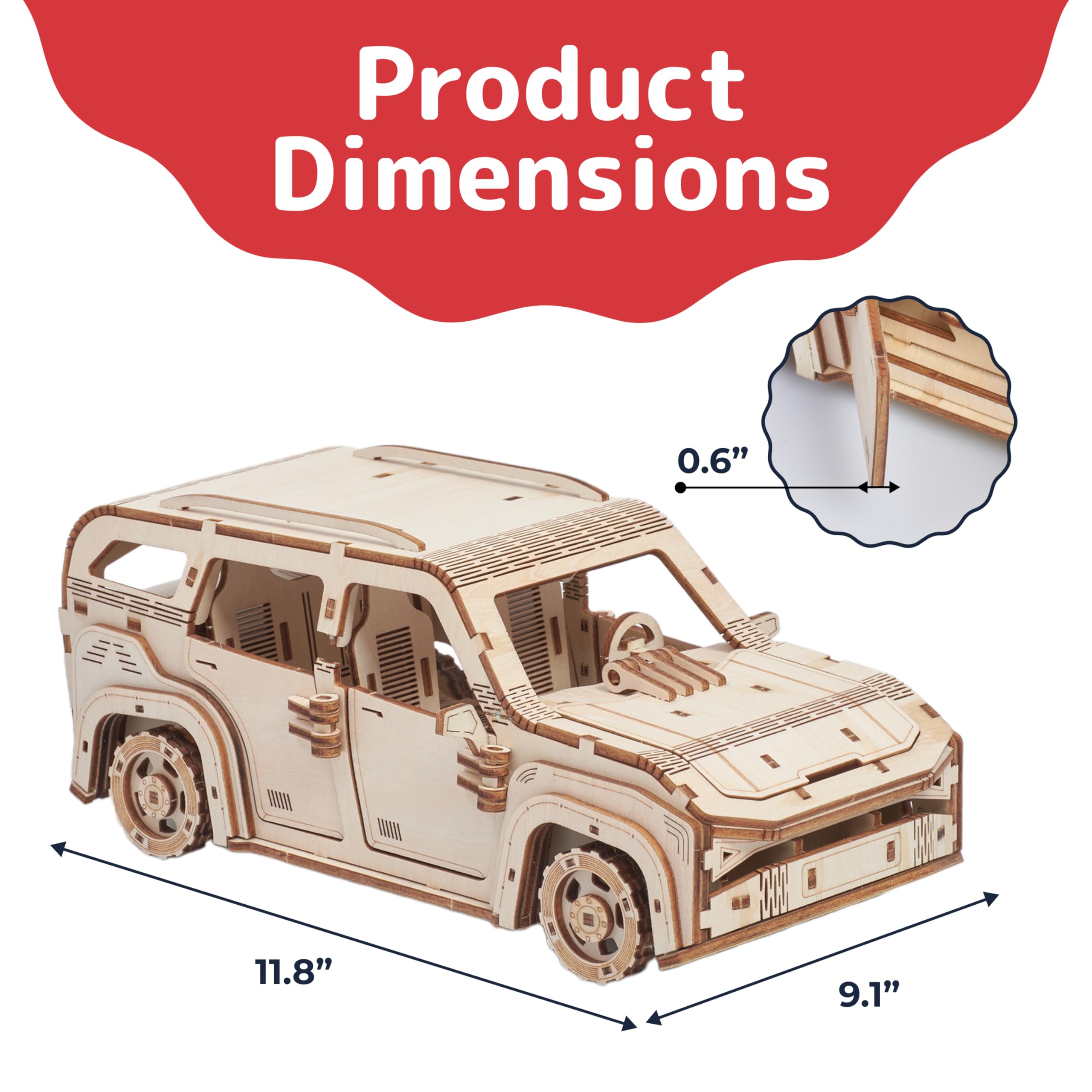 Amazon.com: Prextex 3D Wooden Car Puzzle - Vintage Car Kit