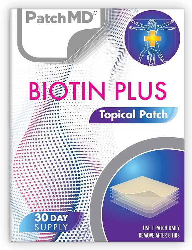 PatchMD Biotin Plus — adesivos de biotina e vitamina B12, 30 unidades