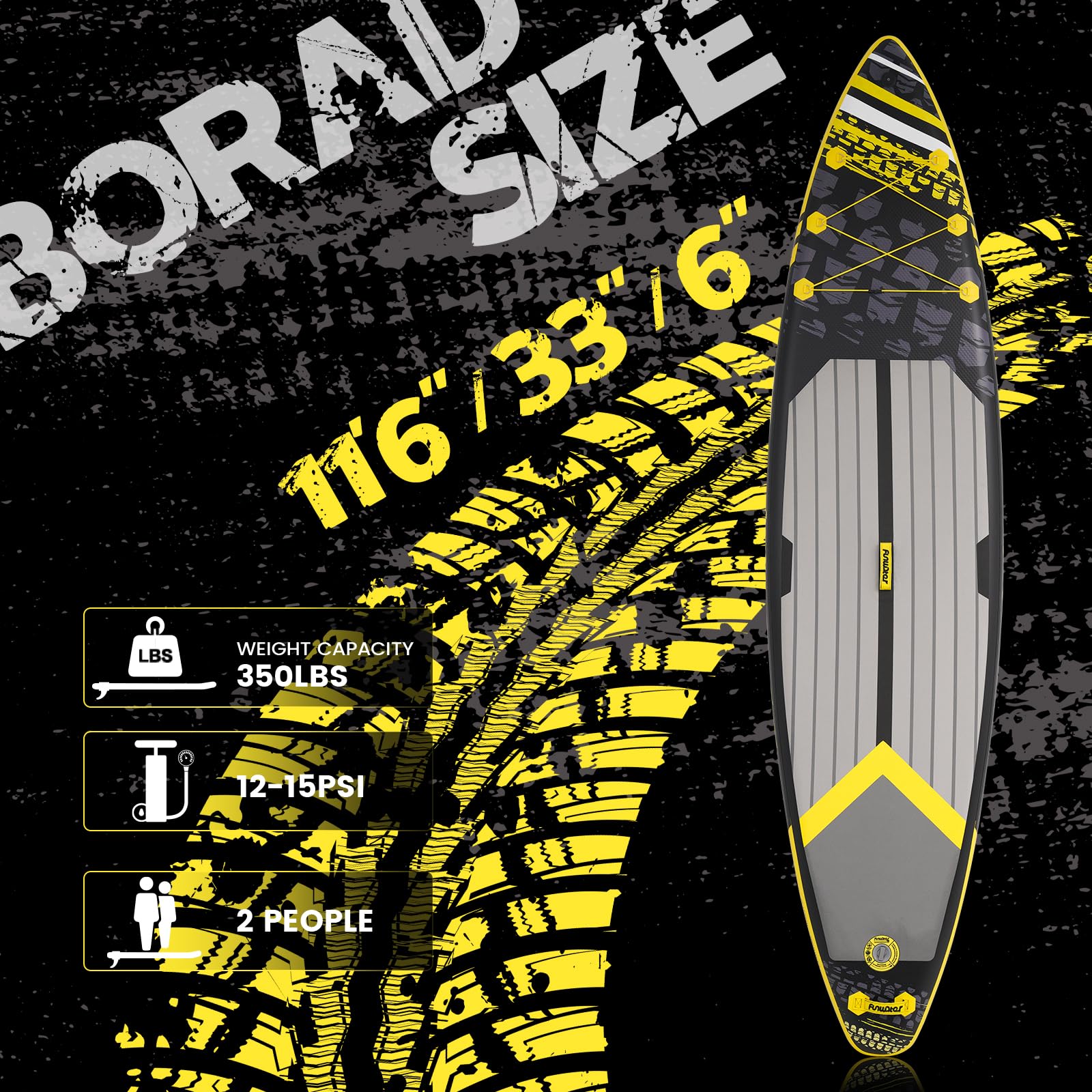 FunWater Tavola gonfiabile con pinne,guinzaglio di sicurezza,pompa a mano,pagaia,zaino Sup,per adulti e ragazzi di tutti i livelli