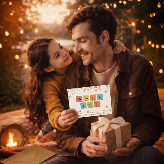 Funny Thank You Card Chemistry Pun Appreciation Greeting Gift