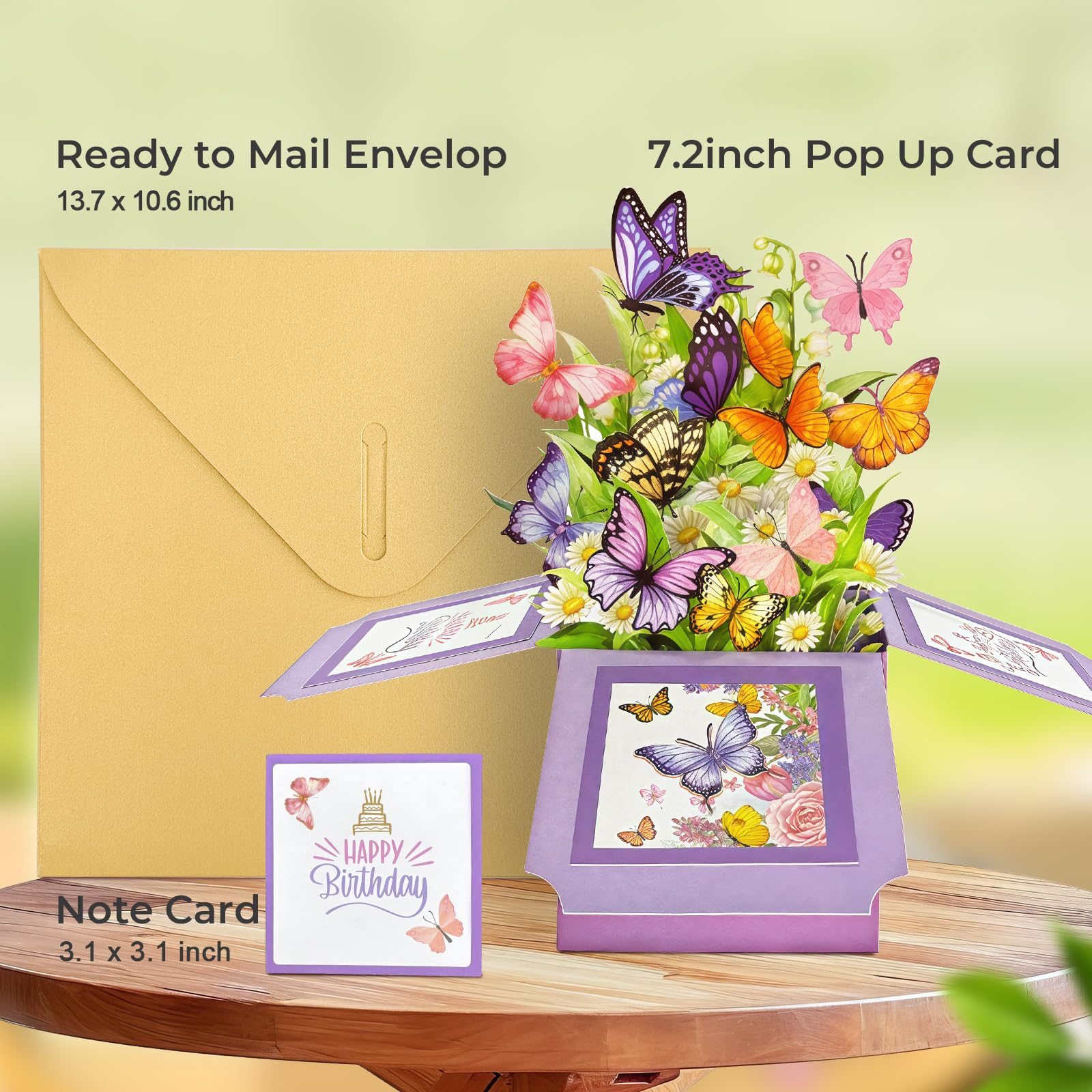Butterfly Pop Up Birthday Card - Beautiful & Unique -2