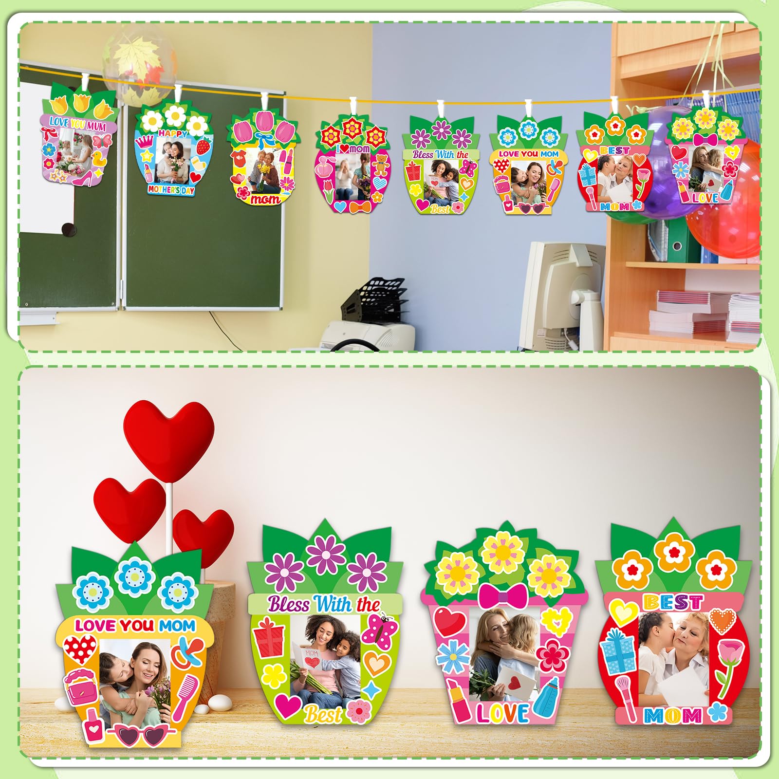 Amazon | Qyeahkj 32セット 母の日 写真フレーム クラフトキット 子供 
