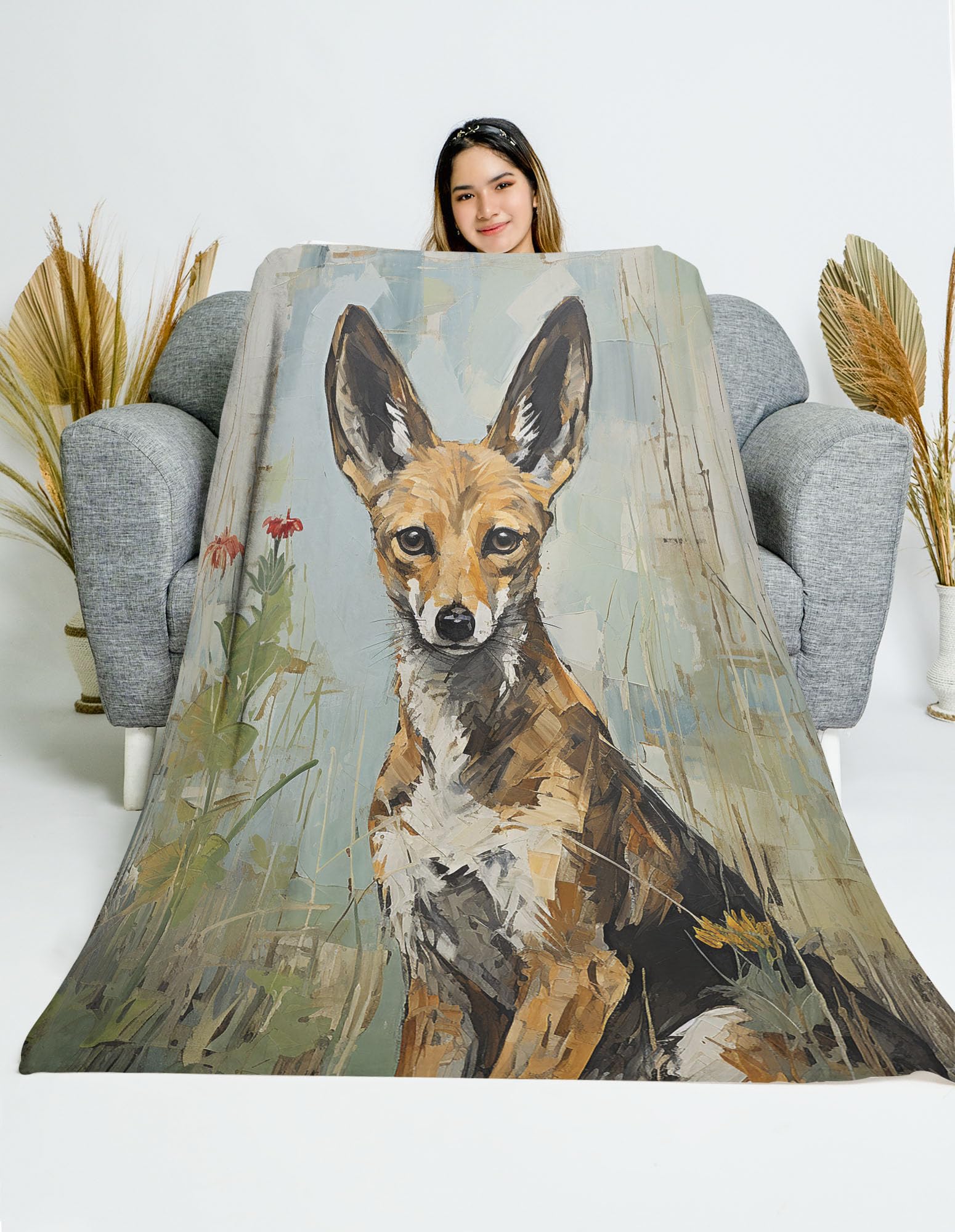 Amazon.com: CAPITUNEISKINEPA Jackal Blanket Gifts Blanket for Bed