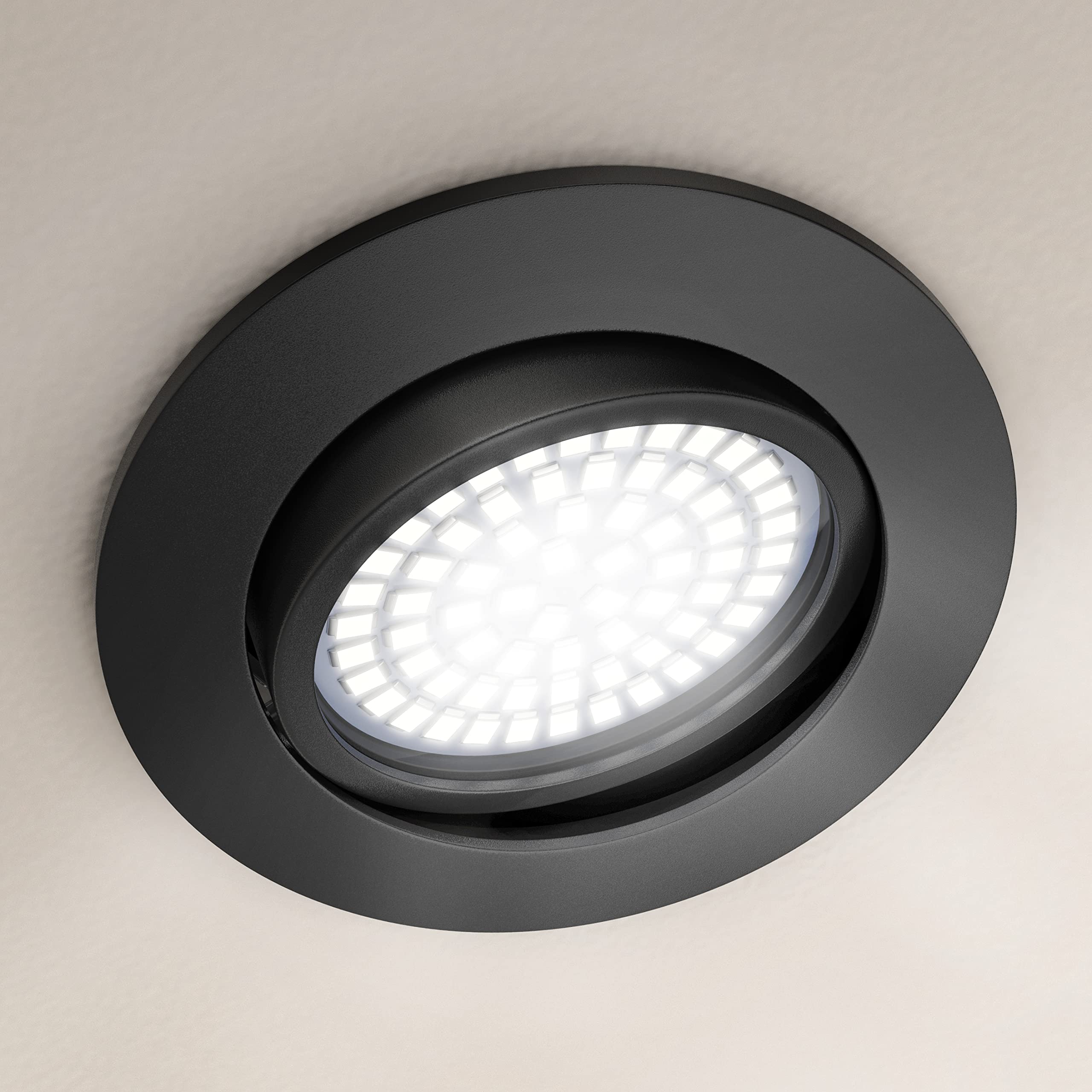 Brandson - 18x LED Deckenspot dimmbar Einbaustrahler schwenkbar - Ultra Flache Spots Einbauleuchte - Einbauspot Deckenstrahler - Abstrahlwinkel 120 Grad - 230V - schwarz