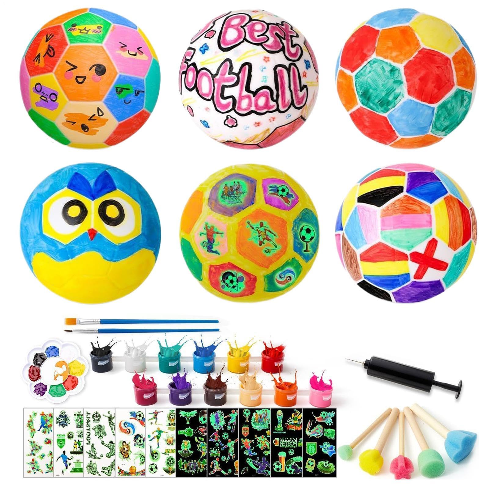 Fußball-Malset – 12 Farben Lampe Fußball Spielzeug mit Nachtlicht Kit Lernspielzeug für Mädchen und Geschenk für Weihnachten Neujahr Kinderparty Klassenzimmer Feiertage