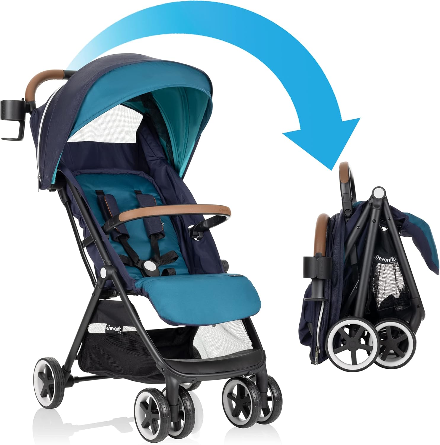 Evenflo Gold Otto Self-Folding Lightweight Travel Stroller (Sapphire Blue)